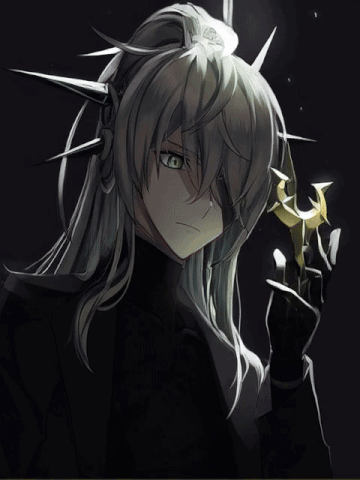 Woman With Long White Hair Holding Trident Smiling GIF