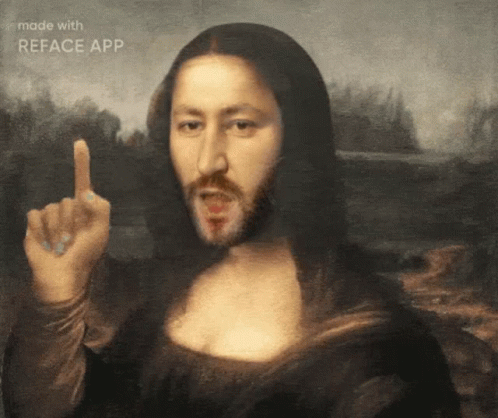 Woman With Man's Face GIF