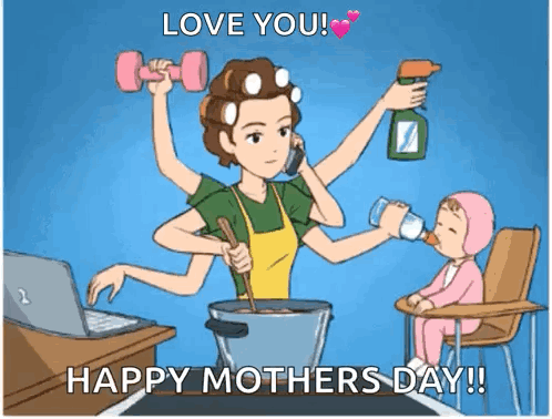 Woman with Many Hands Cooking and Talking