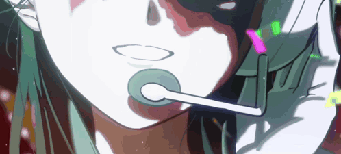 Woman with Microphone in Mouth