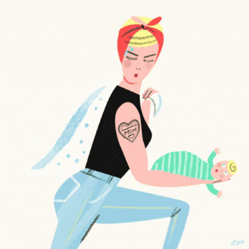 Woman with Mom Tattoo