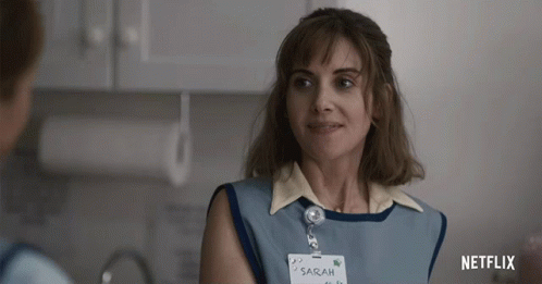 Woman With Name Tag Sarah GIF