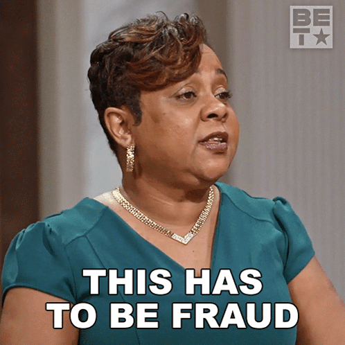 Woman With Necklace Says This Has To Be Fraud GIF