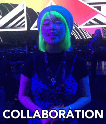 Woman With Neon Green Hair Collaboration GIF