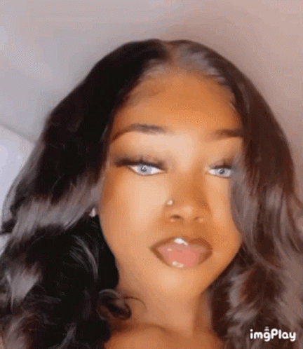 Woman With Nose Ring And Long Hair GIF