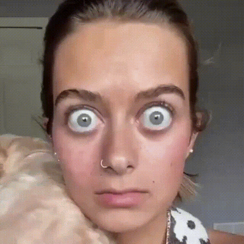 Woman With Nose Ring Funny Face Eyes Wide Open