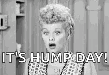Woman with Open Mouth Saying Hump Day