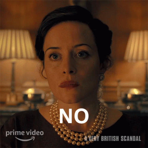 Woman With Pearl Necklace Saying No