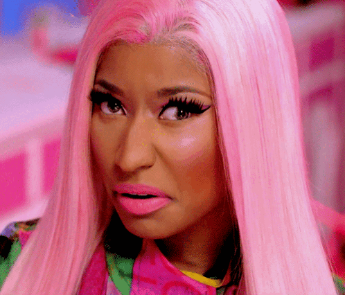 Woman With Pink Hair Making Funny Face