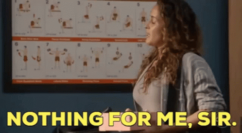 Woman with Poster Saying Nothing for Me Sir