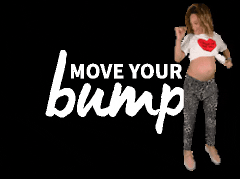 Woman With Pregnant Belly Dancing Move Your Bump GIF