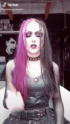 Woman with Purple and Black Hair