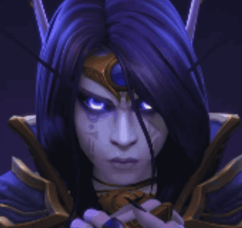 Woman With Purple Hair and Blue Eyes