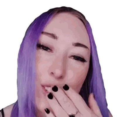 Woman with Purple Hair Blowing Kiss