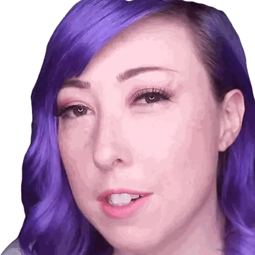 Woman with Purple Hair Looking