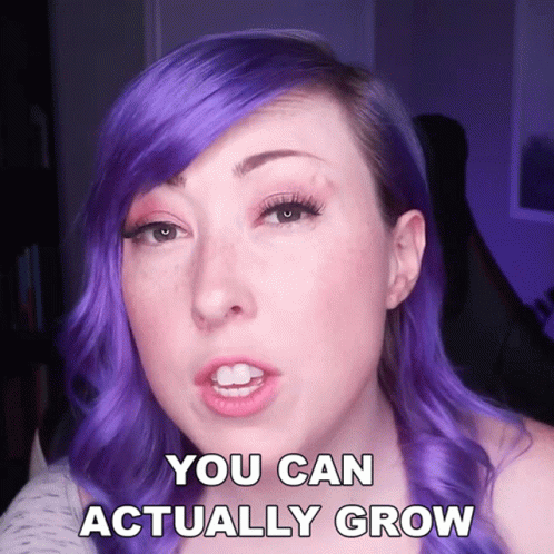Woman With Purple Hair Saying You Can Actually Grow GIF