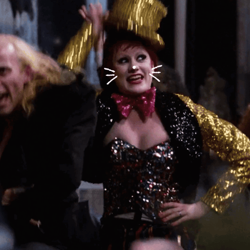 Woman With Red Hair And Cat Face GIF