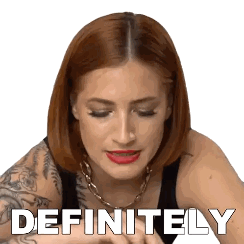 Woman with Red Hair and Tattoo Says Definitely