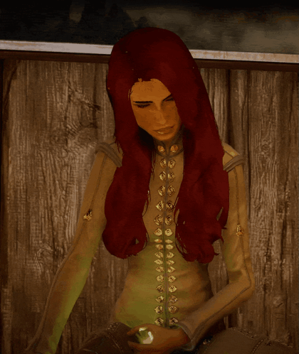 Woman with Red Hair Holding Glowing Object