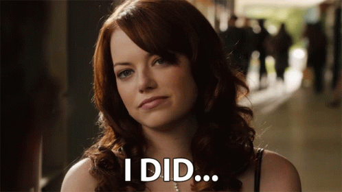 Woman with Red Hair Saying I Did