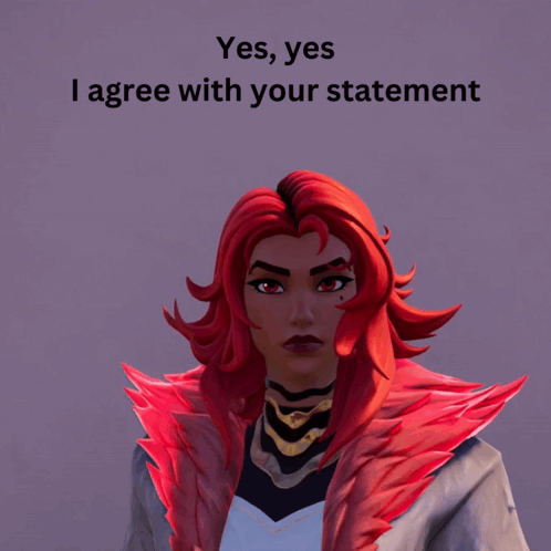 Woman with Red Hair Saying Yes