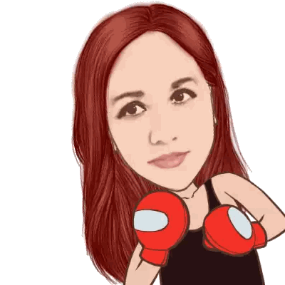Woman with Red Hair Wearing Boxing Gloves