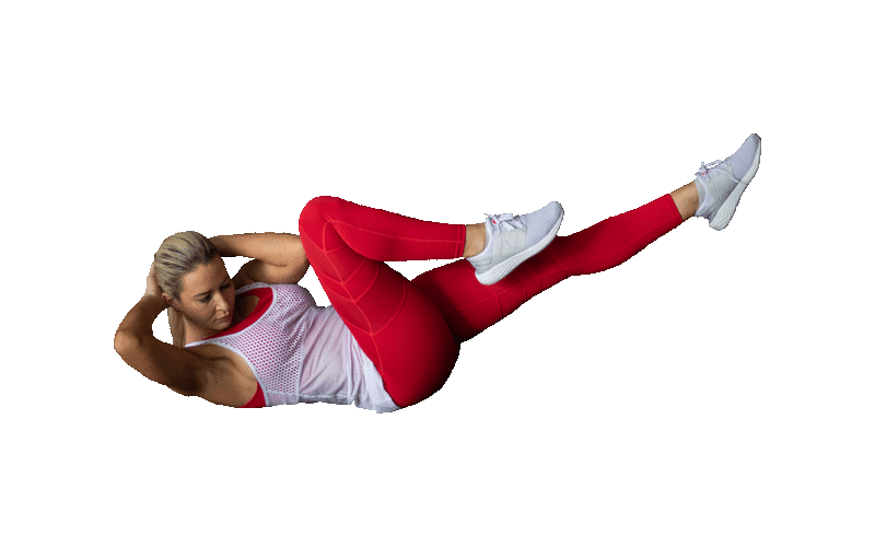 Woman With Red Leggings Doing Crunches Exercise GIF
