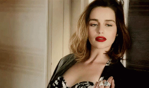 Woman with Red Lipstick and Diamond Ring