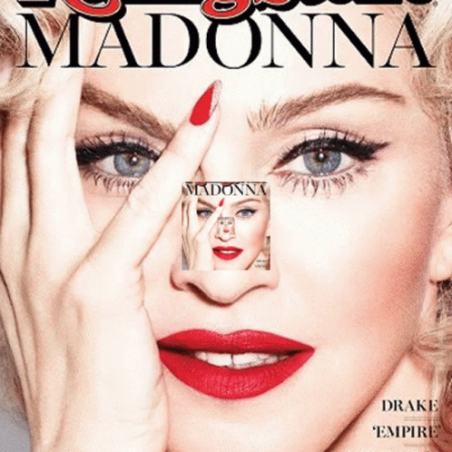 Woman With Red Lipstick on Madonna Magazine Cover