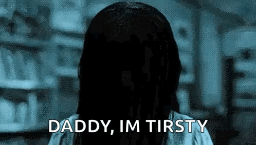 Woman With Ring In Hair Saying Daddy Im Thirsty GIF