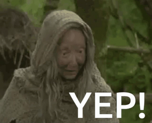 Woman With Scarf Holding Umbrella Saying Yep GIF