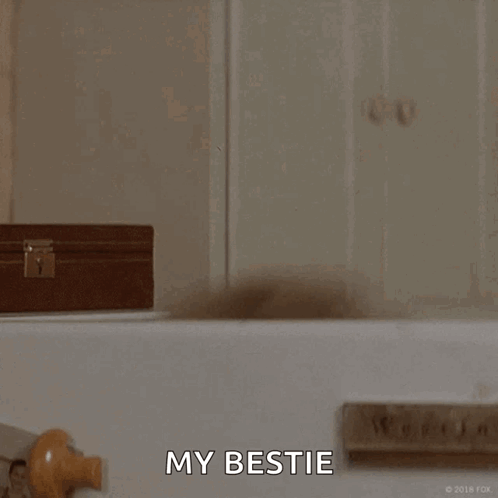 Woman With Shaving Cream Mask Saying Hello Bestie