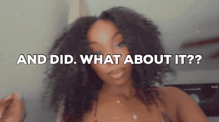 Woman With Short Black Hair Making Funny Face Saying And Do