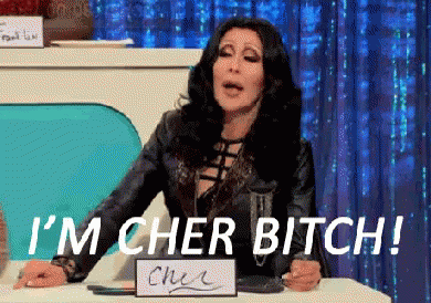 Woman With Sign I'm Cher Bitch