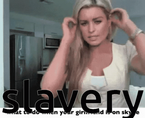 Woman With Slavery Text GIF