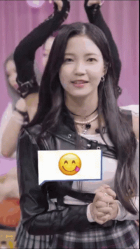 Woman With Smiley Face Speech Bubble GIF