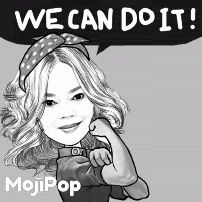 Woman with Speech Bubble We Can Do It