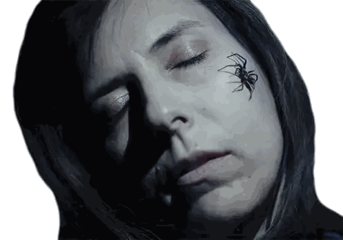 Woman with Spider on Face