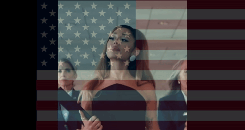 Woman With Stars on Face and American Flag