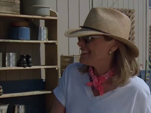 Woman with Straw Hat and Bandana