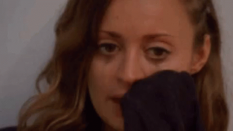 Woman With Tear Covering Face