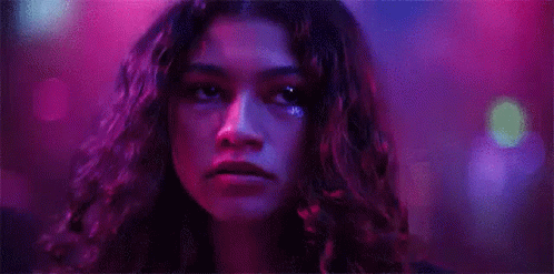 Woman With Tear Running Down Face