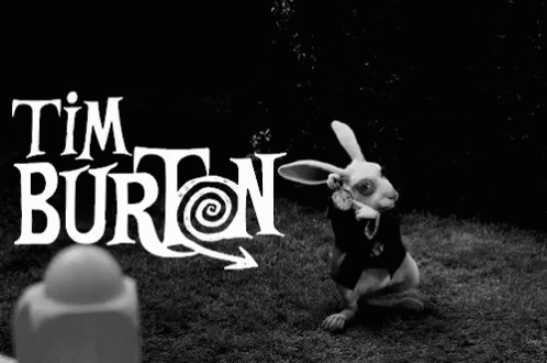 Woman with Tim Burton Text