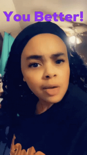 Woman With Tongue Out Saying You Better