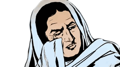 Woman With Veil Drawing