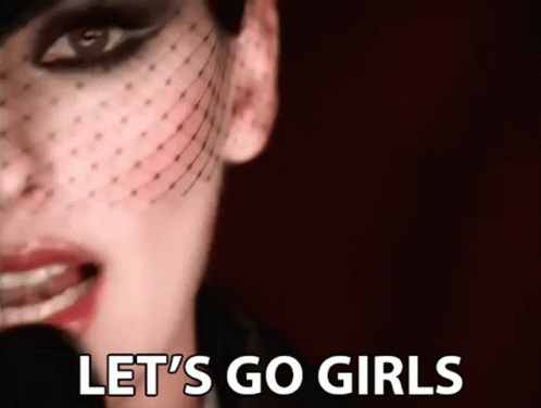 Woman With Veil Saying Let's Go Girls
