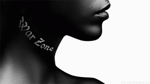 Woman with War Zone on Neck