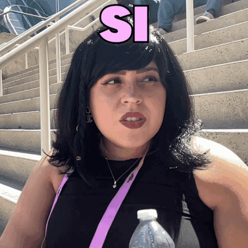 Woman With Water Bottle Si