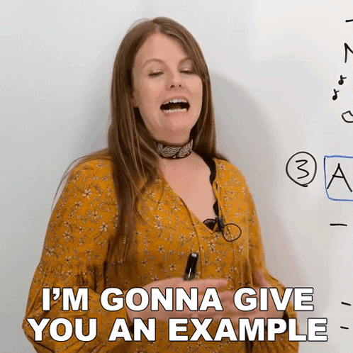 Woman With White Board Give You An Example GIF