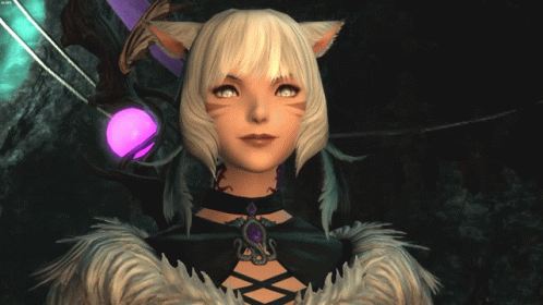 Woman With White Hair and Cat Ears in Black Top